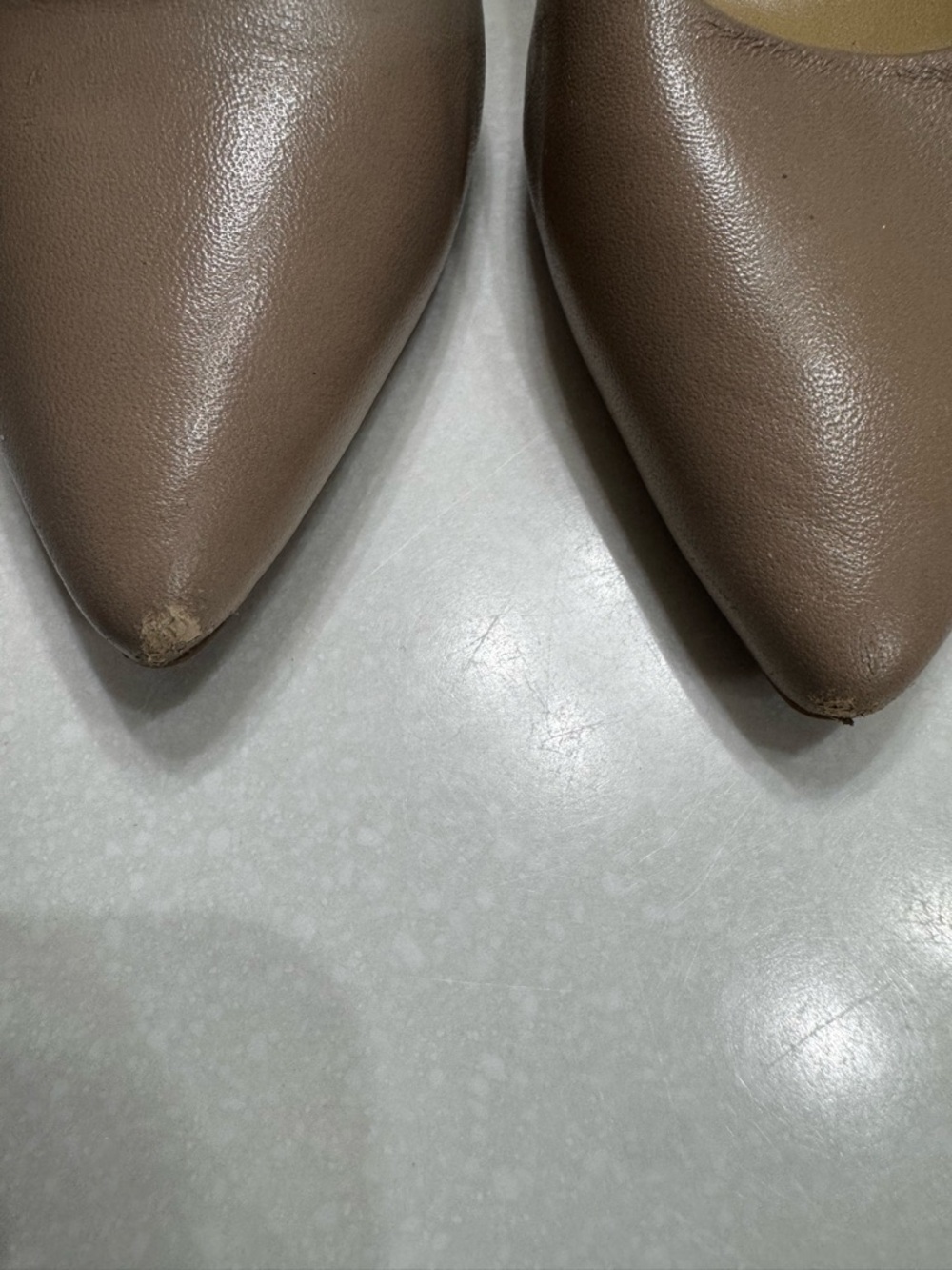 Michael Kors Taupe Leather Pointed-Toe Pumps - Picture 6 of 7